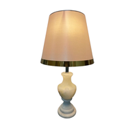 Lámpara de Noche con Pantalla de Campana de Estilo Europeo Clásico, Lujosa Luz LED Blanca Cálida para Decoración de Interiores