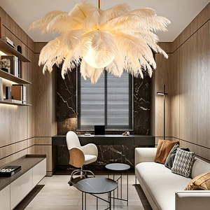 DUOMEIJU NOUVEAU <span class=keywords><strong>Plafonnier</strong></span> LED moderne et coloré à plumes, lumière chaude pour chambre à coucher - Product Image 4