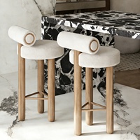 Chaises de bar nordiques modernes, vente en gros d'usine, chaises hautes en bois pour café, maison, cuisine, salle à manger, restaurant