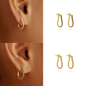 Pendientes Creativos CANNER de Plata de Ley S925 con Cadena de Malla y Forma de Gota - Product Image 5