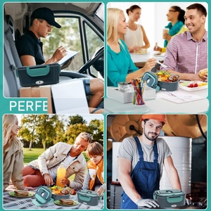 Chauffe-plat électrique 1,5 L 12V/24V/110V, boîte à lunch électrique portable, boîte à lunch isotherme anti-fuite pour voiture, camion et maison avec sac isotherme - Product Image 2
