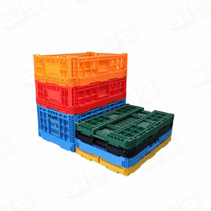 Hot Selling 600*400mm Folding Basket Fruit Basket Plastic Vegetable Basket Plastic Crate Foldable