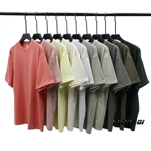 Высококачественная Толстая простая футболка с принтом вышивка на заказ пустая Мужская футболка из 100 хлопка