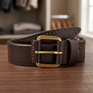 BS INTERNATIONAL Vintage Real Cow Hide Steel Eco-Friendly Premium Quality Handmade Natural Color 3.8 CM <b>Waterproof</b> Pin Buckle - Product Image 2