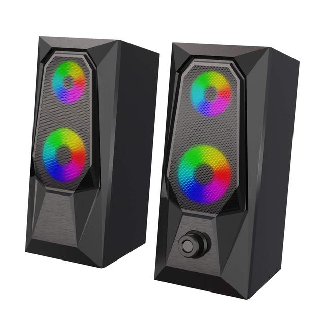 Night Led Mini Gaming Computer Speaker Loudspeaker Usb Powered Rgb Speaker for Desktop,Pcs,Laptop,Portable Usb Desktop Speaker