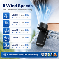 Ventilateur portable à clipser sur la ceinture, rechargeable, mini ventilateur personnel avec technologie de refroidissement par glace pour les voyages en plein air et le camping