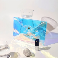 Vente en gros de pochettes zippées en PVC transparent givré personnalisées, imperméables, pour l'emballage de bijoux