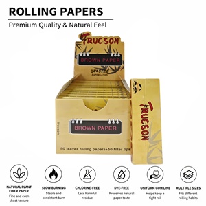 กระดาษมวนบุหรี่ TRUCSON Brown Square Classic ขนาด 1 1/4 จำนวน 50 แผ่น พร้อมทิปกรอง 50 แผ่น+50 ทิป/เล่ม 24 เล่ม/กล่อง - Product Image 1