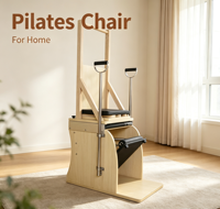 Chaise Wunda et barre d'équilibre en bois MJD Premium, équipement de Pilates portable et réglable pour la remise en forme à domicile