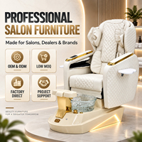 Fauteuil de pédicure JOXIN Nail Spa avec bain de pieds à remous LED 7 couleurs, massage du dos et des mains, siège électrique réglable, mobilier de salon