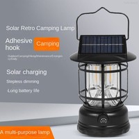 Lampe de camping portable solaire étanche rechargeable en ABS, lumière d'urgence LED, indice IP65, intensité réglable, certifiée CE, CRI élevé