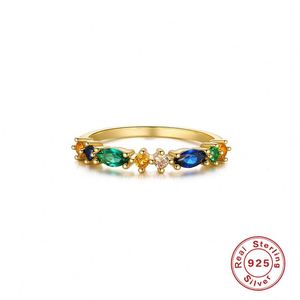 Classic Fashion Ins S925 Sterling Silver Zircon <b>Ring</b> Gifts for Women Oval Row Diamond <b>Thin</b> <b>Ring</b> - Product Image 6