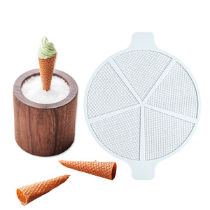 Moule à gaufres en silicone motif cornet de crème glacée, tapis en dentelle, outil de décoration de desserts à démoulage facile - Product Image 2