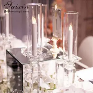 Klare Hochzeit Kerzenhalter Ständer 3 Stück Set Tisch dekoration Hohe Kristall Hochzeit Kerzenhalter Halter Herzstück