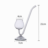 Verre à cocktail fantaisie en forme de tuyau avec paille intégrée, gobelet en verre soufflé à la main transparent pour bar et club