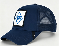 Marineblauwe trucker cap met mesh achterkant, verstelbaar, Vaderdag cadeau pet