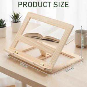 Wooden Book <b>Stand</b> <b>Tablet</b> Holder Adjustable Angle Desk Rack <b>For</b> Books Cookbooks Magazines Recipes Reading Kitchen Countertop Use - Product Image 4