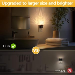 Veilleuse moderne décorative à intensité variable, lumière blanche chaude 3000K, à brancher, pour chambre et couloir - Product Image 5