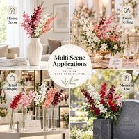 Großhandel Künstliche Blumenstiele Langstielige Polyester-Orchideen Rosen Lilien für Heimdekoration Blumenarrangements Individuelle Farben