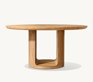 Utdoor-mesa de comedor redonda de madera de teca para exterior, muebles modernos para patio y jardín - Product Image 1