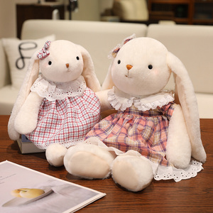Nuovo Arrivo: <span class=keywords><strong>Coniglio</strong></span> di Peluche con Orecchie Lunghe e Gonna Floreale, Regalo di Pasqua per Bambine, Morbido Giocattolo Coniglietto con Orecchie Lunghe - Product Image 2