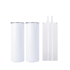USA Stock 20oz Stainless Steel Double Wall Vacuum Insulated Tumbler Leak-Proof Plastic <b>Straw</b> Minimalist Design Gift Box - Product Image 1