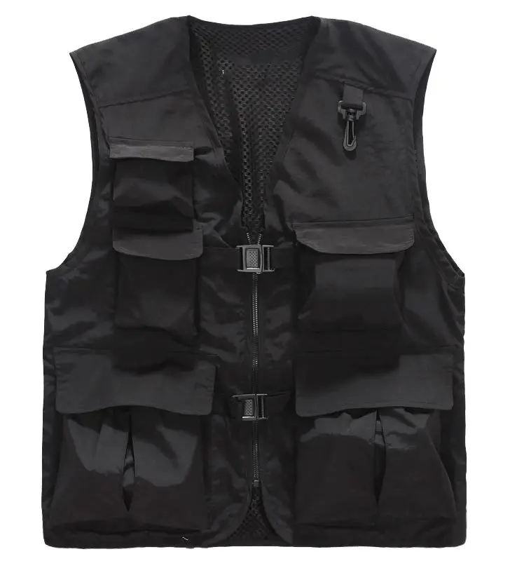 Mens Custom Outdoor Black Sport Hunting Sleeveless Mesh Waistcoats Pack Jacket Fishing Photography Vest for men