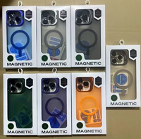 Coques de téléphone portable magnétiques colorées en TPU pour 15 Pro Max avec support de cadre d'appareil photo et protection d'appareil photo