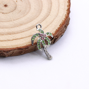 Moda playa joyería hacer DIY Metal chispeante hoja de diamantes de imitación palmera encanto colgante - Product Image 6
