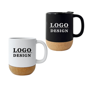 Tasses <span class=keywords><strong>en</strong></span> grès personnalisées <span class=keywords><strong>avec</strong></span> logo, base <span class=keywords><strong>en</strong></span> liège et <span class=keywords><strong>couvercle</strong></span> <span class=keywords><strong>en</strong></span> <span class=keywords><strong>plastique</strong></span>, impression de logo sur mesure, tasse à café <span class=keywords><strong>en</strong></span> céramique personnalisée - Product Image 1
