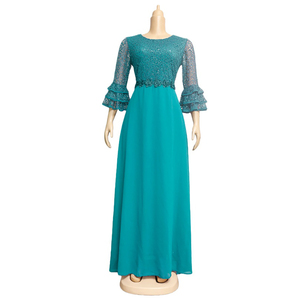 Abito in chiffon con volant in vita naturale, in pizzo intrecciato lavabile ed ecologico, taglie forti, per donne africane, europee e americane - Product Image 6