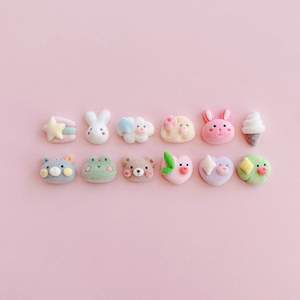 Floccaggio in resina charm animale <span class=keywords><strong>orso</strong></span> coniglietto rana nuvola di ghiaccio accessori per cassa del telefono - Product Image 5