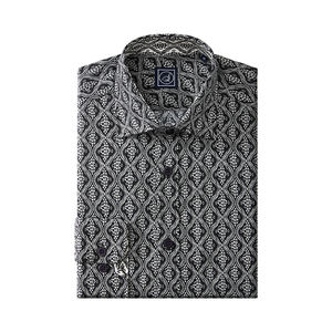 Chemise décontractée pour homme à manches longues, col rabattu, en popeline, 100 % coton, imprimée numériquement, écologique, collection automne - Product Image 3