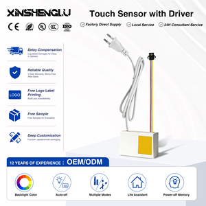 Interrupteur tactile à gradation monochrome avec alimentation intégrée - 12V 12W pour miroir de salle de bain LED, installation facile - Product Image 1