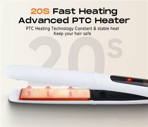 مكواة شعر احترافية بتقنية PTC وأيونات سالبة مع شاشة LCD، أداة تصفيف ساخنة، مكواة مسطحة كبيرة سريعة التسخين - Product Image 3