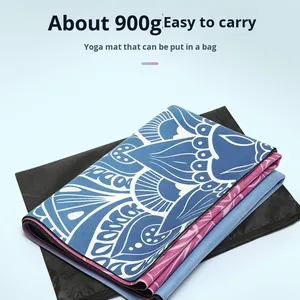 Nagudi daim caoutchouc écologique 183cm 1mm d'épaisseur Extra large silencieux antidérapant pliable tapis de <span class=keywords><strong>Yoga</strong></span> sangle de transport danse Pilates maison - Product Image 4