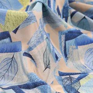 Цифровая печать китайская лучшая печать шелковый креп CDC ткань с естественным дизайном листьев для женской рубашки