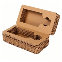 Boîte à vin en papier nid d'abeille sur mesure, boîte cadeau pour vin en carton ondulé biodégradable avec insert moulé personnalisé