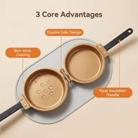 Poêle à frire mexicaine pliable double face en fer raffiné et acier au carbone, compatible gaz et induction, ustensile de cuisson en métal de haute qualité pour le camping