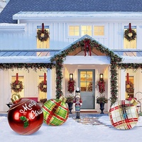 Ballons de décoration de Noël 60 cm, amusants pour l'extérieur, ambiance festive, boules de Noël gonflables en PVC imprimées, ornements artisanaux