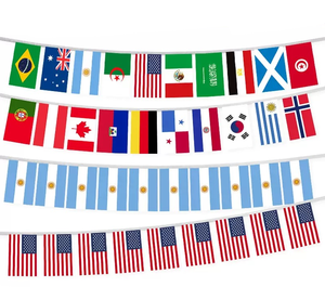 ธงชาติแบบกำหนดเองคุณภาพสูงพร้อมสายแขวนสำหรับการแข่งขันฟุตบอลปี 2026 จำนวน 48 ธง สำหรับตั้งโชว์ทั้งในร่มและกลางแจ้ง - Product Image 2