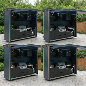 상업용 등급 스테인리스 스틸 야외 주방 아일랜드, 바베큐 그릴, 싱크대 및 냉장고 포함, 호텔 정원 레스토랑용 - Product Image 3