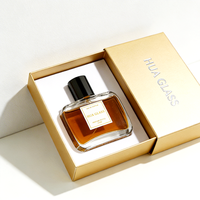 Vente en gros de flacons de parfum vides en verre carrés de 50 ml avec bouchon noir brillant, emballage personnalisé avec logo, boîte cadeau