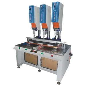 Three ultrasonic welding head in parallel machine Automatic pneumatic high power ultrasonic plastic welding machine