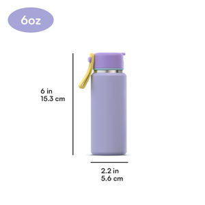 Hong Ling 6 أونصة زجاجة ماء صغيرة مع قش مزدوجة الجدار معزولة فراغية زجاجة صغيرة من الفولاذ المقاوم للصدأ قارورة جيب للإسبريسو - Product Image 6