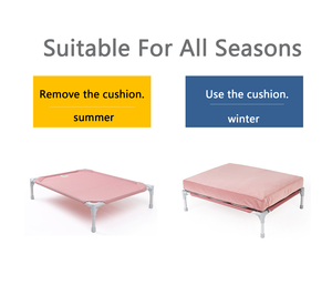 Cama Elevada para Perros con Cojín, Cálida en Invierno y Fresca en Verano, Cama Elevada para Mascotas con Marco Metálico Resistente, Hamaca Ortopédica para Perros Grandes - Product Image 5