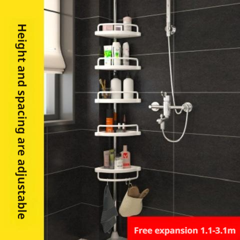 Rack de rangement de salle de bain en métal + cinq plateaux