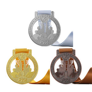 Haute qualité moulage sous pression Taekwondo Tae Kwon Do Sport médaille <span class=keywords><strong>en</strong></span> alliage de zinc métal 3D Logo 3 couleurs médailles creuses à personnaliser - Product Image 2