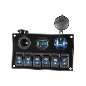 Panneau de commutation à bascule LED <span class=keywords><strong>6</strong></span> voies pour vente en gros, <span class=keywords><strong>chargeur</strong></span> rapide 3.0 36W 12V, panneau de commutation marin - Product Image 6