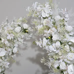 2 Pcs Artificial Wedding Arch Flowers Kit Floral Arrangement For Wedding Backdrop Decoration